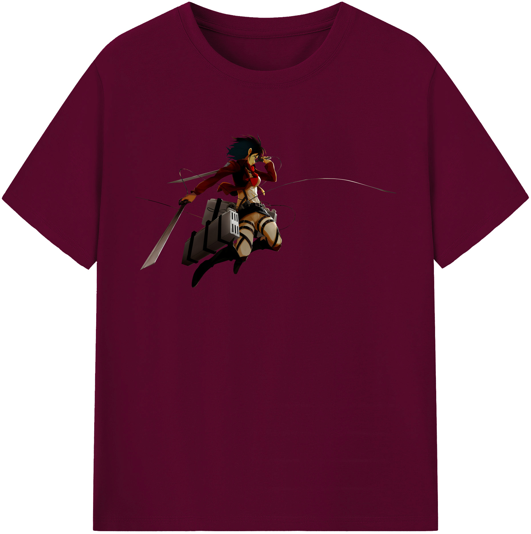 （画像用） 進撃の巨人 ミカサ·アッカーマン Attack on Titan Mikasa Ackerman レディースカジュアルプリントTシャツ（綿100％）